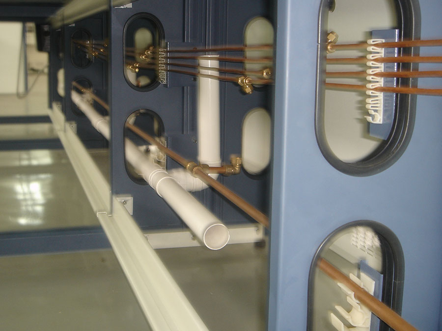 The layout of laboratory gas pipelines follows the specifications